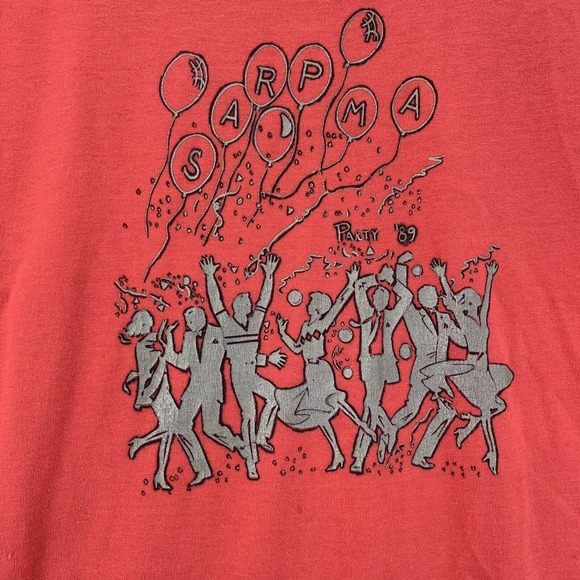 VINTAGE Single Stitch TShirt Texas SARPMA San Antonio History Pink Red XL - Picture 3 of 7